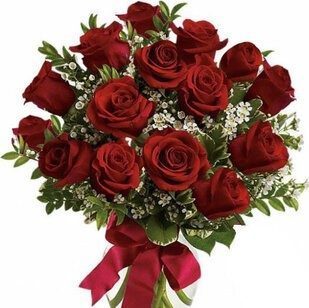 15 red roses with greenery | Flower Delivery Ulyanovsk